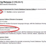 Accept license Oracle XE Universal